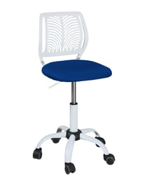 Chaise de bureau enfant pivotante réglable SAWI blanc bleu