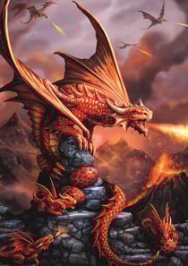 Puzzle 1000 pièces - Collection Fantasy : Dragon de Feu - Trefl