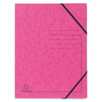 Chemise à élastique sans rabats carte lustrée 355gm2 - A4 - Rose - x 25 - Exacompta