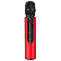 Microphone Bluetooth 5.0 Sans Fil Stéréo Or Pour Karaoké Avec Réduction De Bruit Rouge YONIS
