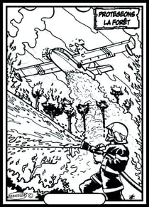 Tableau velours a colorier Pompier et canadair Sericolor