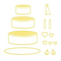 Matrice de découpe Nellie's Choice - Gâteau de mariage - 9,5 x 10 cm - Tous niveaux
