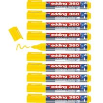 Lot de 10 marqueurs effaçables EDDING 360 Jaune pointe ronde 1,5-3 mm
