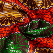 Tissu Wax africain n°601 sur fond Orange