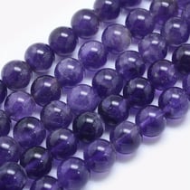 Fil de 46 perles ronde en pierre naturelle fabrication bijoux AMETHYSTE 8 mm