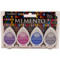 Encreur créatif Tsukineko Memento Dew Drop Rainy Daze - 4 pièces - Encre à base d'eau