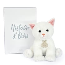 Peluche bébé chat - Blanc - 18cm