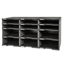 Module de classement Modulodoc - set 12 cases sans tiroirs Ecoblack - Gris foncé - Exacompta