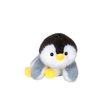 Peluche - Peluche Floppy Choopy Pingouin Noir Blanc et Gris – 22 cm