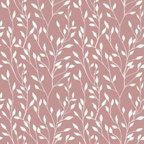 Tissu Popeline de Coton Elise Végétal délicat sur fond Vieux rose
