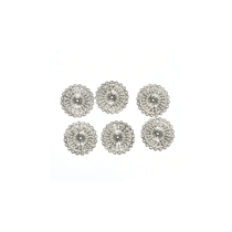 5 embellissements en métal argenté ronds