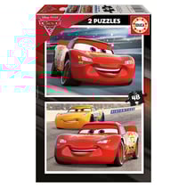 2 puzzles de 48 pieces cars 3