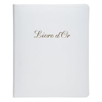 Livre d'or Cuir Alpille 140 pages ivoire - 26x22cm vertical - Blanc - Exacompta