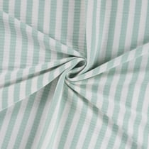Tissu Jersey Coton Côtelé rayé Vert menthe