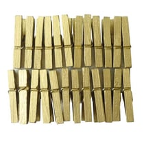 48 mini pinces à linge dorées 3 cm