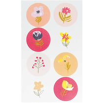 32 Autocollants ronds - fleur