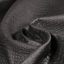 Tissu Simili cuir Croco mat uni Noir