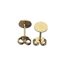 Boucles d'oreille av. platine, 6mm ø, or, 4 pces