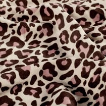 Tissu Jersey Velours tout doux Isara léopard Brun et Rose sur fond Beige