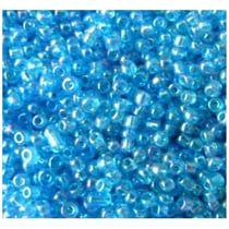 Sachet de 500g de perles de rocailles bleue turquoise transparente pour collier et bracelet
