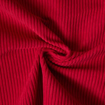 Tissu Velours d'ameublement côtelé Emy uni Rouge griotte