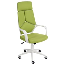 Chaise de Bureau Vert Citron en Tissu Polyester Hauteur Réglable Pivotante Dossier Inclinable