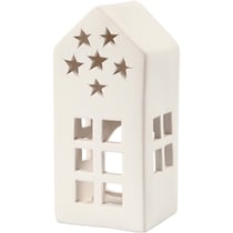 Bougeoir, H : 16 cm, dim. 7x7 cm, blanc, 8 pièces/ 1 Pq.
