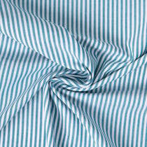 Tissu Rayures Coton rayé Bleu pétrole