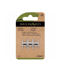 Lot de 3 Canettes métalliques Milward pour Machines Singer - Optez pour la Fiabilité dans Vos Projets de Couture Gris