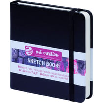Carnet Croquis 12x12 cm - 80 feuilles - 140g - noir - Royal Talens