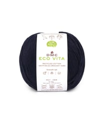 Fil de coton recyclé ECO VITA pour tricot et crochet - 100GR - DMC 07 Bleu Nuit