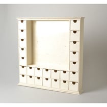 CALENDRIER DE L'AVENT CARRÉ - 44X44X7 CM - BOIS