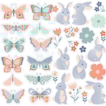 Lot stickers 3D lapins / papillons