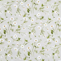 Tissu Toile Cretonne floral Oliya sur fond Beige clair - Au mètre