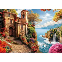 Puzzle 2D 500 pièces - Village en bord de mer - Educa