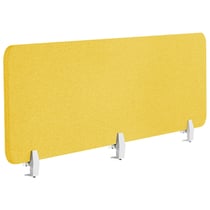 Séparateur Cloison Acoustique de Bureau et Table Jaune en Polyester et Matière Synthétique 180 x 40 cm Idéal pour le Open Space