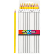 Crayons de Couleur Colortime, L : 17 cm, mine 3 mm, jaune, 12pièces/ 1 Pq.