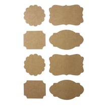 32 STICKERS ETIQUETTES VIERGES KRAFT Ht.30