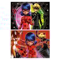 2 puzzles miraculous : ladybug, chat noir et rena rouge 2 x 48 pieces - dessin animé - educa - 19968