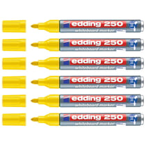 Lot de 6 marqueurs pour tableau blanc - EDDING - Jaune - Pointe 1,5-3 mm - Rechargeable