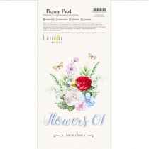 24 papiers scrapbooking motifs à découper 15.2 x 31.5 cm LemonCraft FLOWERS 01