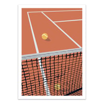 Affiche 50x70 cm - Filet Tennis Terre battue - LPX Illustration