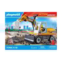 Playmobil Action Heroes 71749 Pelleteuse mécanique et ouvrier