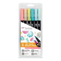 Lot de 6 stylos feutres double pointe - TOMBOW - Couleurs Candy