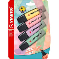 Surligneurs - STABILO BOSS Original - Couleurs pastel - Pointe large - 4 surligneurs