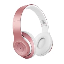 Casque Audio Bluetooth Sans Fil Rose Gold Longue Autonomie Pour Musique Et Appels Rose YONIS