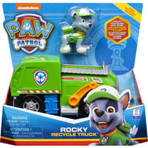 Pat patrouille rocky avec camion poubelle - figurine chien - paw patrol - spin master