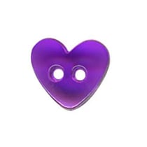Lot de 6 boutons Coeur translucide couleur Mauvre 9mm