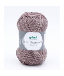Pelote de laine à tricoter LISA PREMIUM JEANS - Grundl - certifiée Oeko-Tex 07 Marron