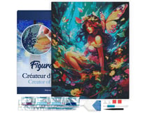 Diamond Painting Broderie Diamant Figured’Art 40x50cm toile tendue sur châssis en bois - diamants carrés - Fée et papillons